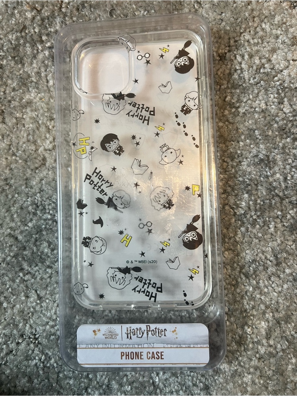 Harry Potter Clear Character Pattern Phone Case - Clear/Black iPhone 14 Plus